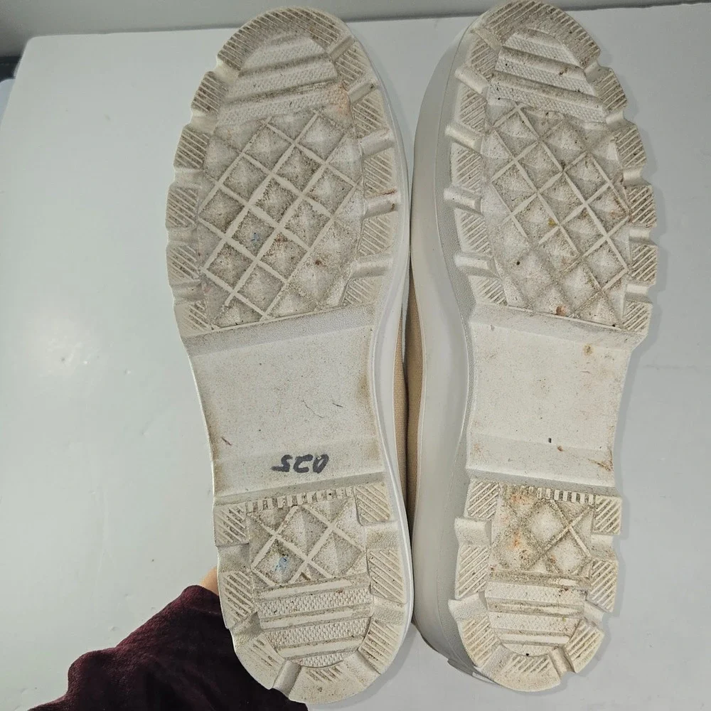 SINCERELY JULES Womens Tan Canvas Platform Sneakers Size 9M
